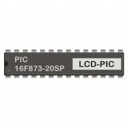 PIC 16F873-20SP programmed for LCD-Display