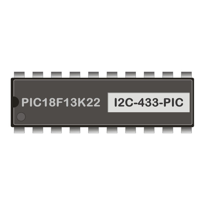 PIC18F13K22 programmed for I2C-radio transmitter 433 MHz 